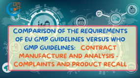 Comparison of the requirements of EU GMP guidelines versus WHO GMP guidelines: Contract manufacture and analysis & Complaints and product recall