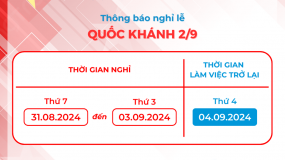 Thông báo Lịch nghỉ lễ Quốc Khánh 2/9/2024