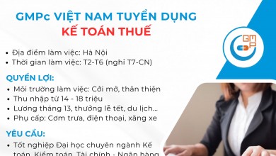 Tuyển dụng Chuyên viên Kế toán Thuế (Hà Nội) - Tháng 08/2026