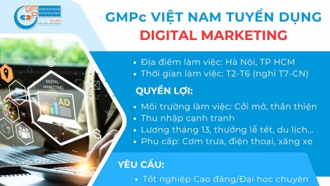 Tuyển dụng Chuyên viên Digital Marketing (Hà Nội/ HCM) - Tháng 08/2026